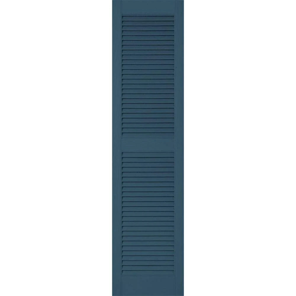 Classic Blue Vinyl Open Louver Shutters S157307