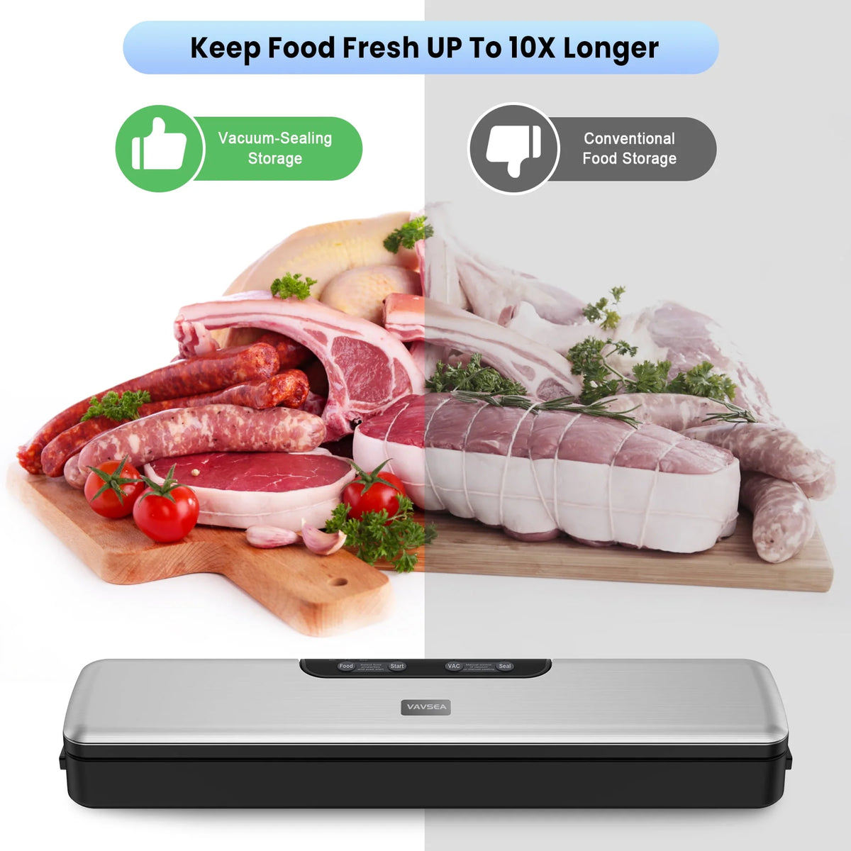 Vacuum Sealer with Vacuum Hose & 10Pcs Bags T61588