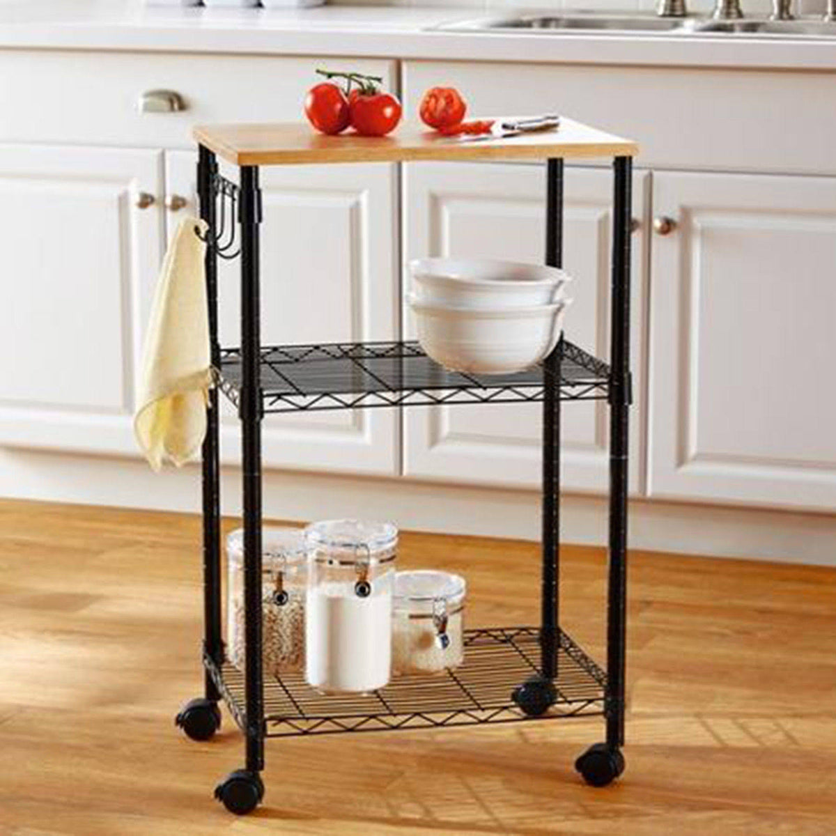 Black Multi-Purpose Kitchen Cart F132645