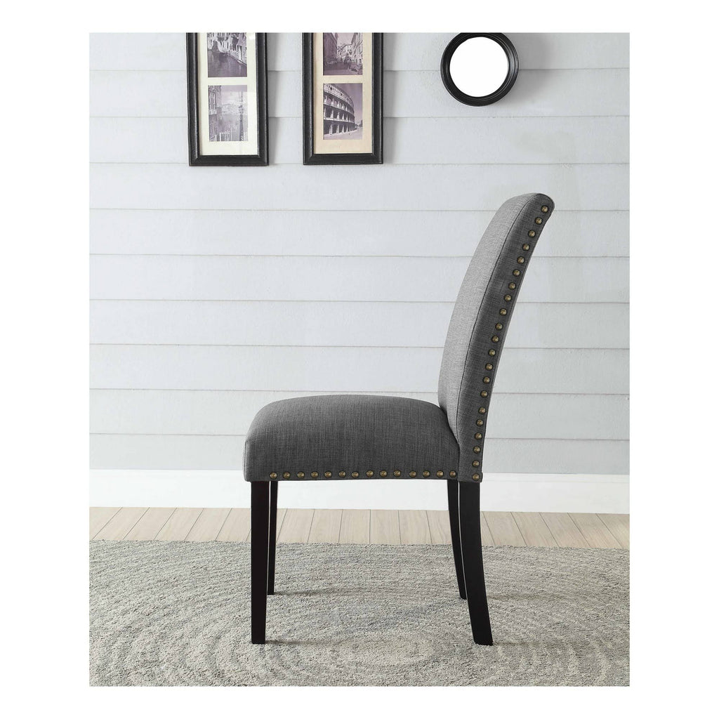 Stone Gray Linen Side Chair Set of 2 U937717