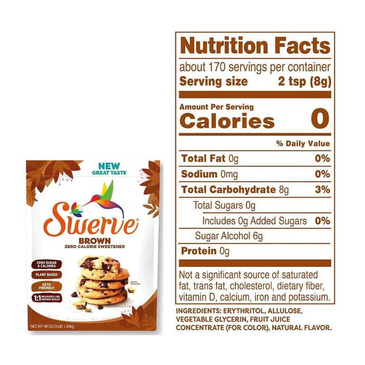 Brown Sugar Replacement Sweetener, 48oz T133