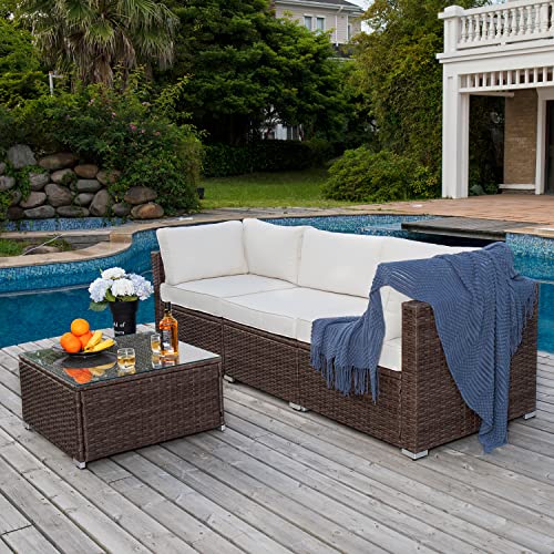 9 Piece Wicker Sectional Sofa with Propane Firepit Table P17913
