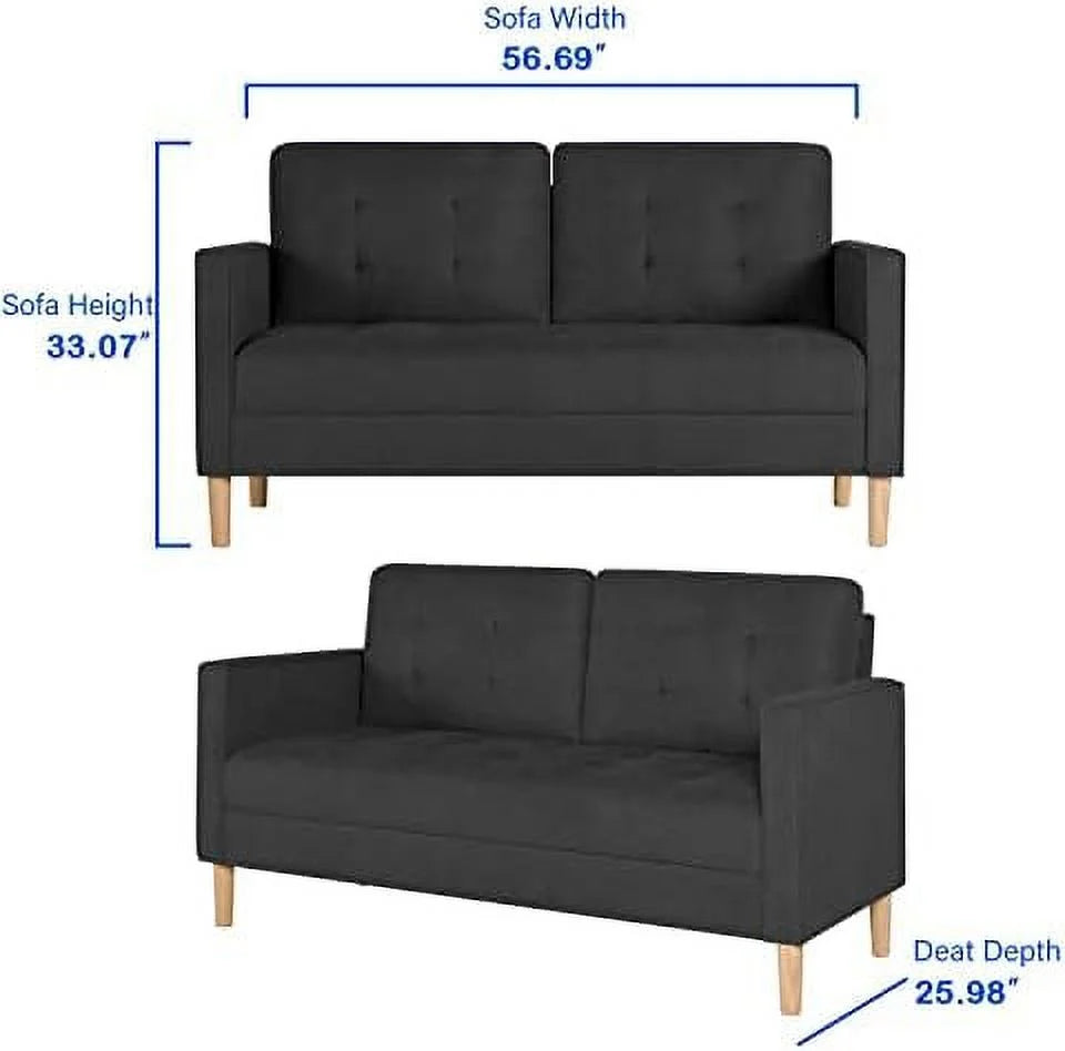 54.5" Upholstered Loveseat Sofa with Metal Legs K347