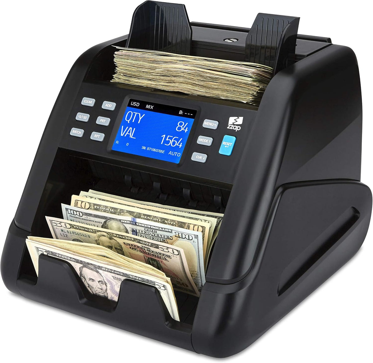 Bill Value Counter & Counterfeit Detector Money Cash Currency Machine O2711