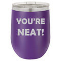 12 oz Double Wall Vacuum Insulated Stainless Steel Stemless Wine Tumbler with Lid J398