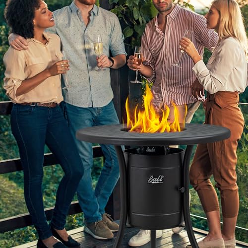 26 inch Black Round Propane Fire Pit X7121