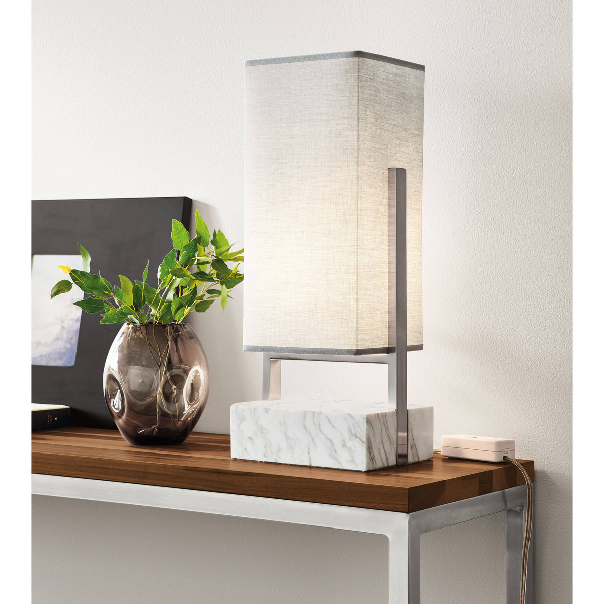 Cherry Top Console Table with White Base B530054