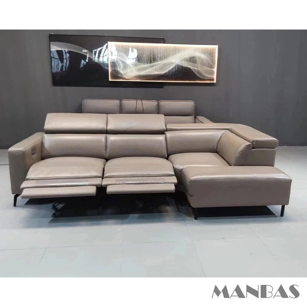 Italian Genuine Leather Recliner Sofa Set X3832