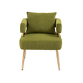 Olive Green Polyester Accent Chair with Golden Feet V583