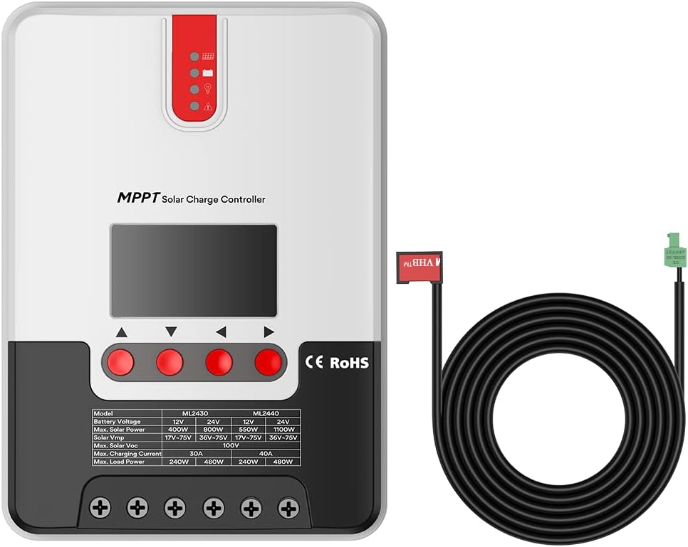 30A MPPT Solar Charge Controller 12V/24V DC Input LCD Display Solar Panel Regulator I593933