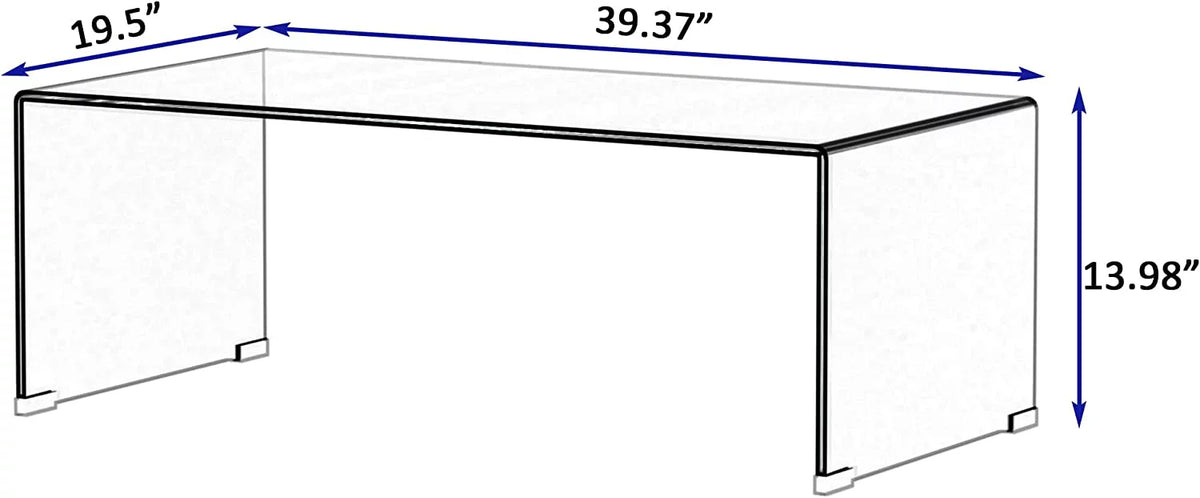 Clear Glass Coffee Table 39.37" x 19.5" S74596
