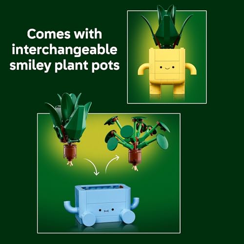 LEGO Botanicals Happy Plants Building Toys - Bedroom or Dorm Room Decor for Girls, Boys, & Adults, Desk or Shelf Display - Birthday Gift Ideas for Kids, Ages 9+ - 10349 V6748