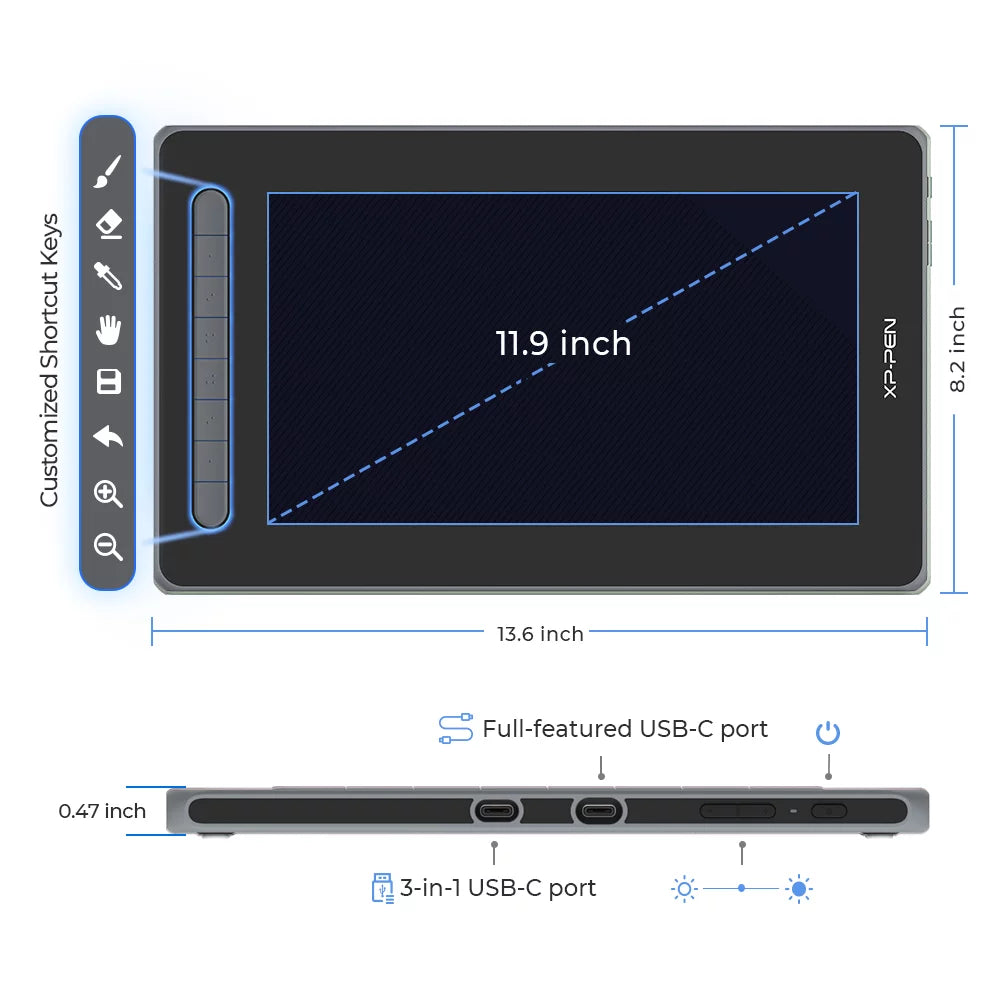 Pink 11.9in Graphics Display Digital Tablet C72692