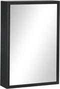 Black Wall-Mounted Stainless Steel Medicine Cabinet with Mirror R284