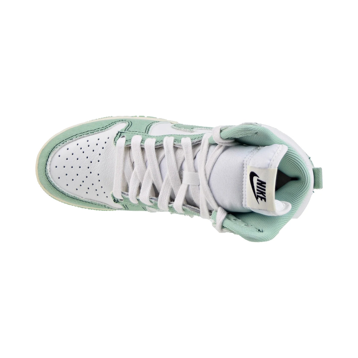 Enamel Green White High-Top Women's Shoes V7690