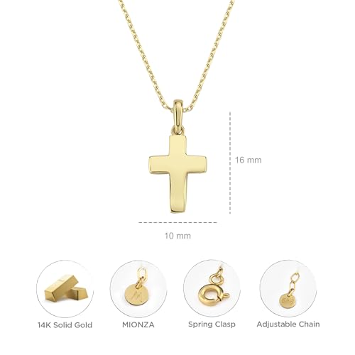 14K Solid Gold Cross Necklace V31840
