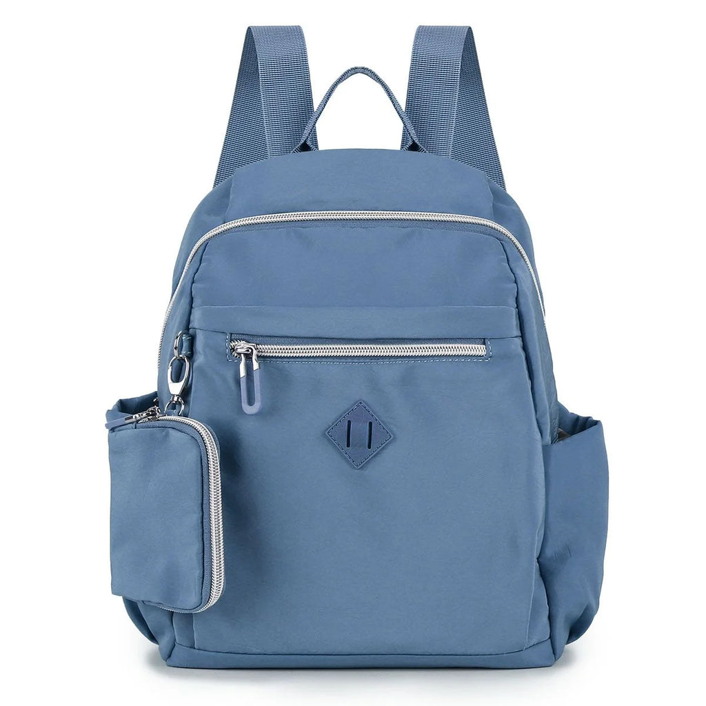 Blue Waterproof Nylon Mini Backpack with Coin Purse K4737