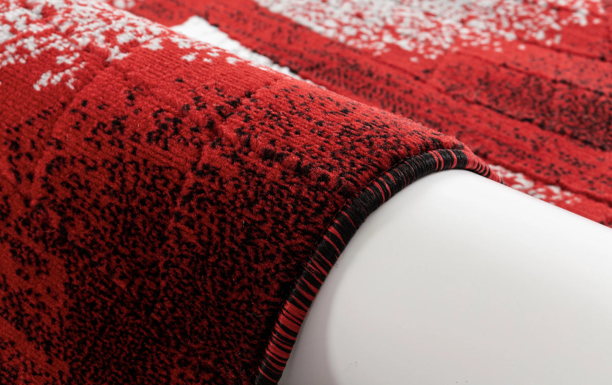 Red Geometric Modern Area Rug M817828