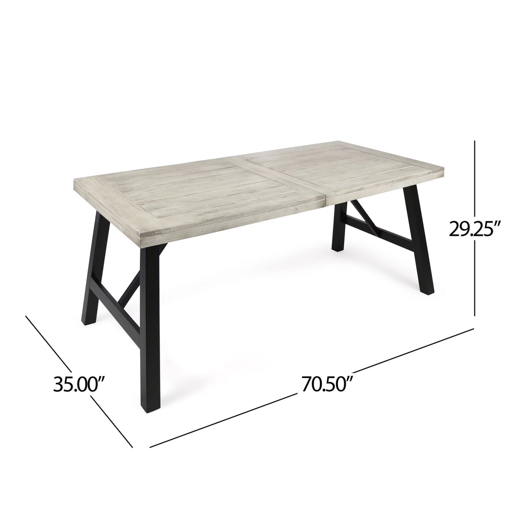 Acacia Wood and Wicker 6 Seater Dining Set X479963