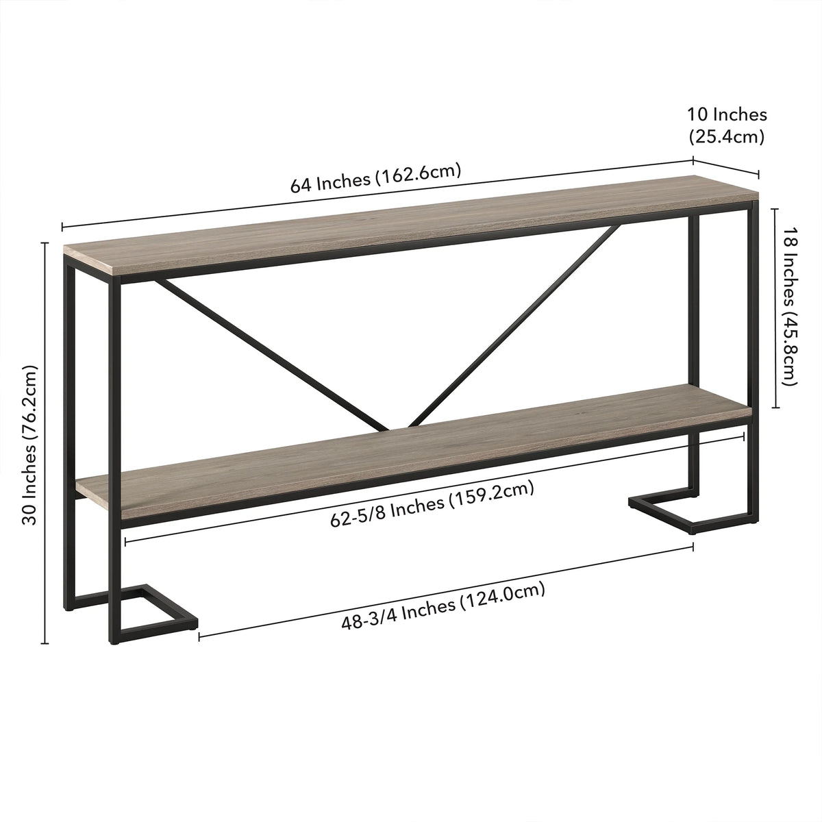 64" Wide Rectangular Console Table Z7185