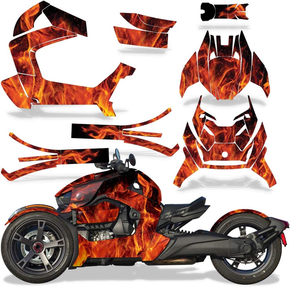 Orange Flames Decal Graphics Kit D340