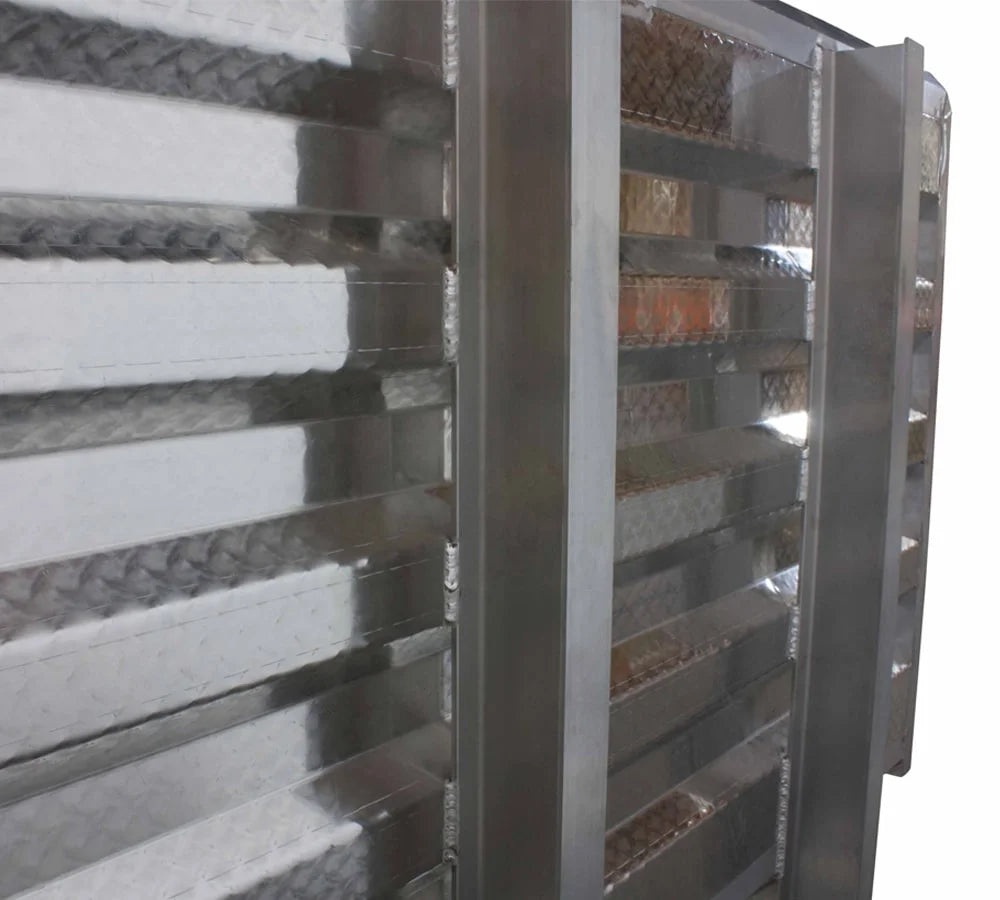 68" x 80" x 14" Aluminum Flatbed Trailer Cab Rack with 3 Mirror Finish Doors K4106