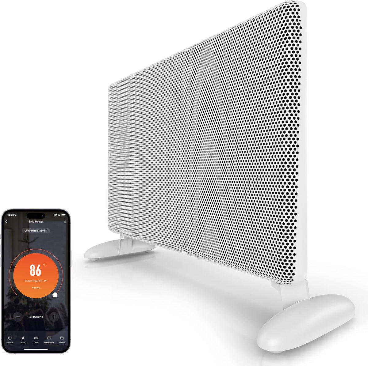 1500W Panel Electric Heater with Digital Thermostat C84435