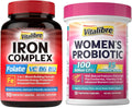 90 Capsules Iron Supplement & 15 Strains Probiotics F757