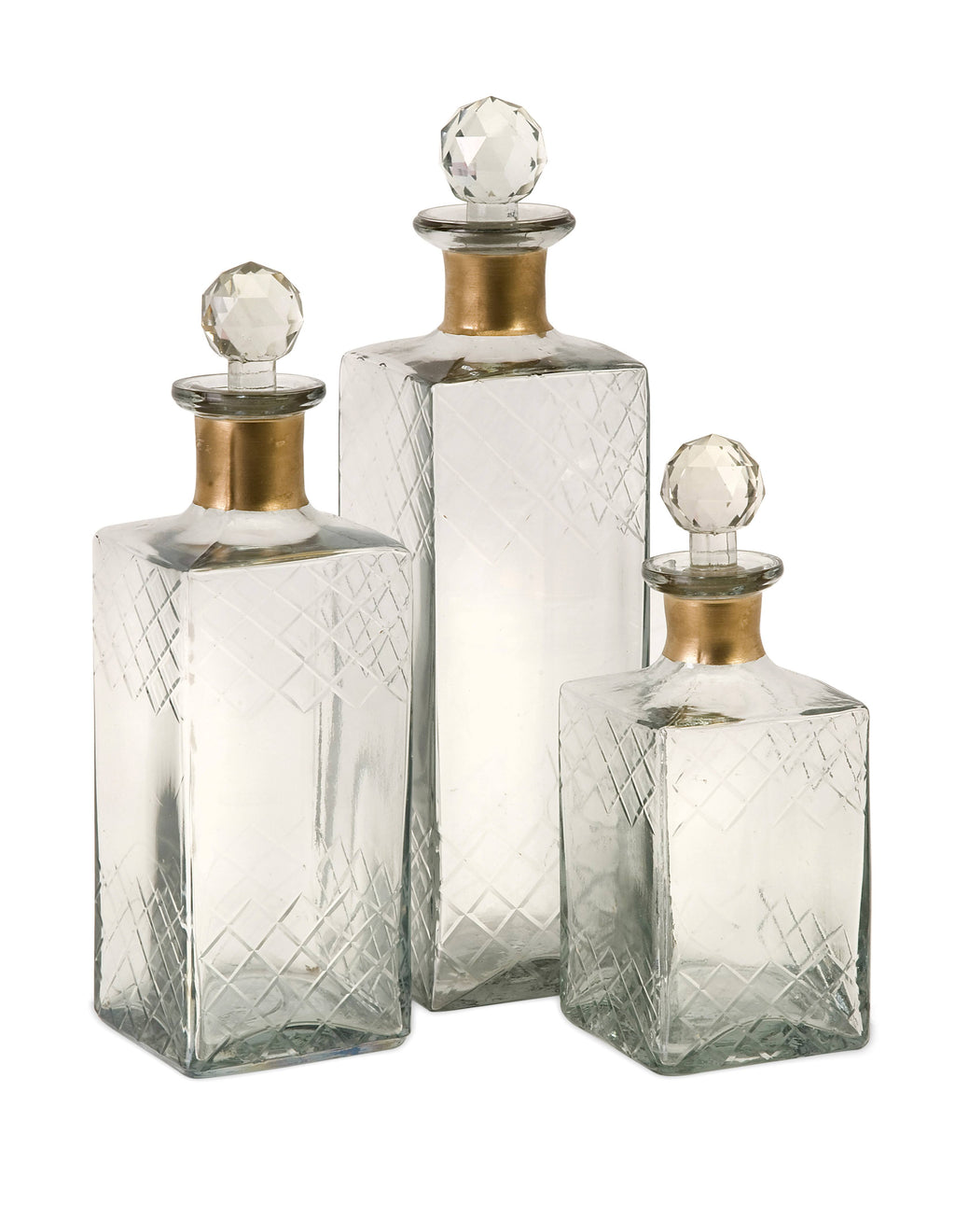 Etched Decanters (Set of 3) P99219