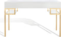 White Lacquer and Gold Leaf 3-drawer Writing Desk J50177