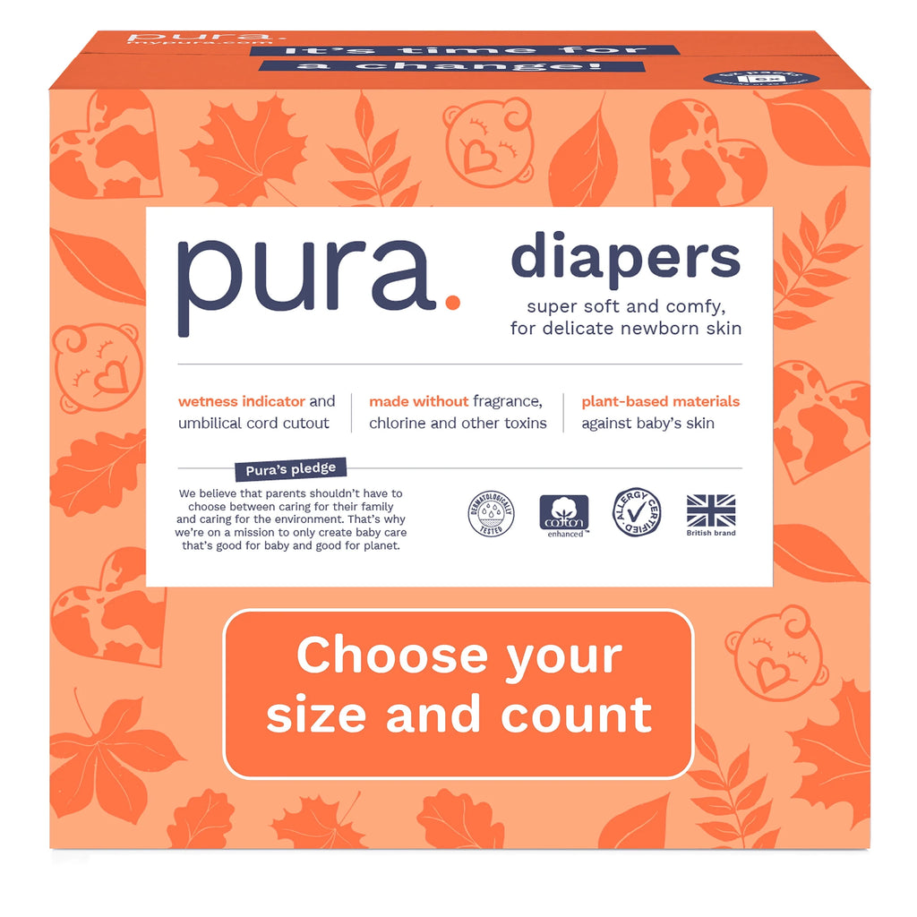 Sensitive Soft Sustainable Baby Diapers Size 1, 96 Count E917