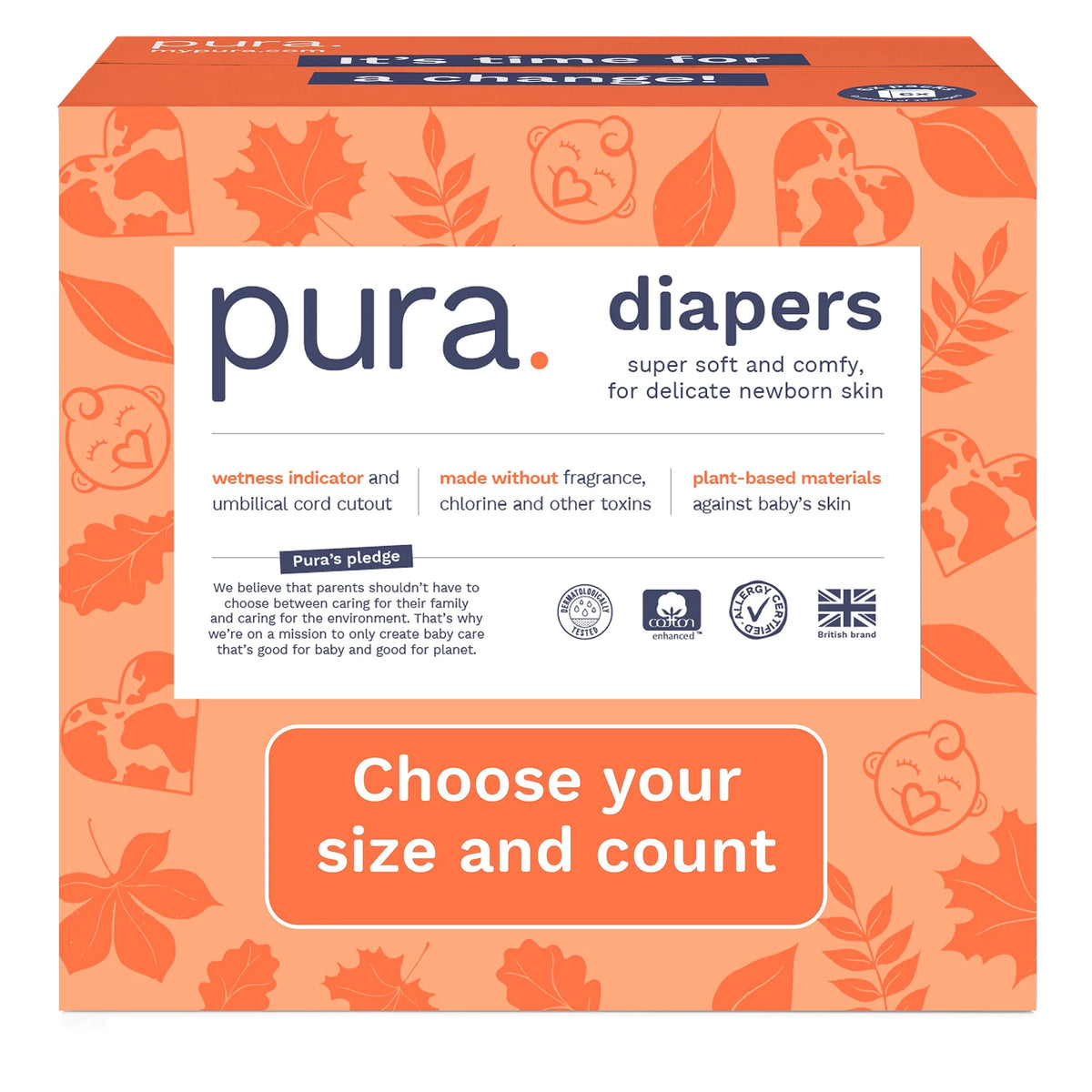 Sensitive Soft Sustainable Baby Diapers Size 1, 96 Count E917