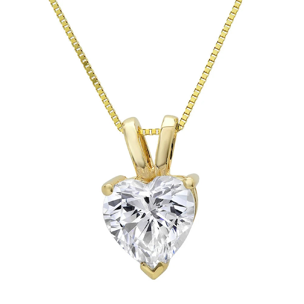 18k Yellow Gold Blue Simulated Diamond Pendant with Gold Chain N7012