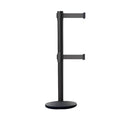 Retractable Belt Barrier Black Post Cast Iron Base 11 ft. Belt E9497