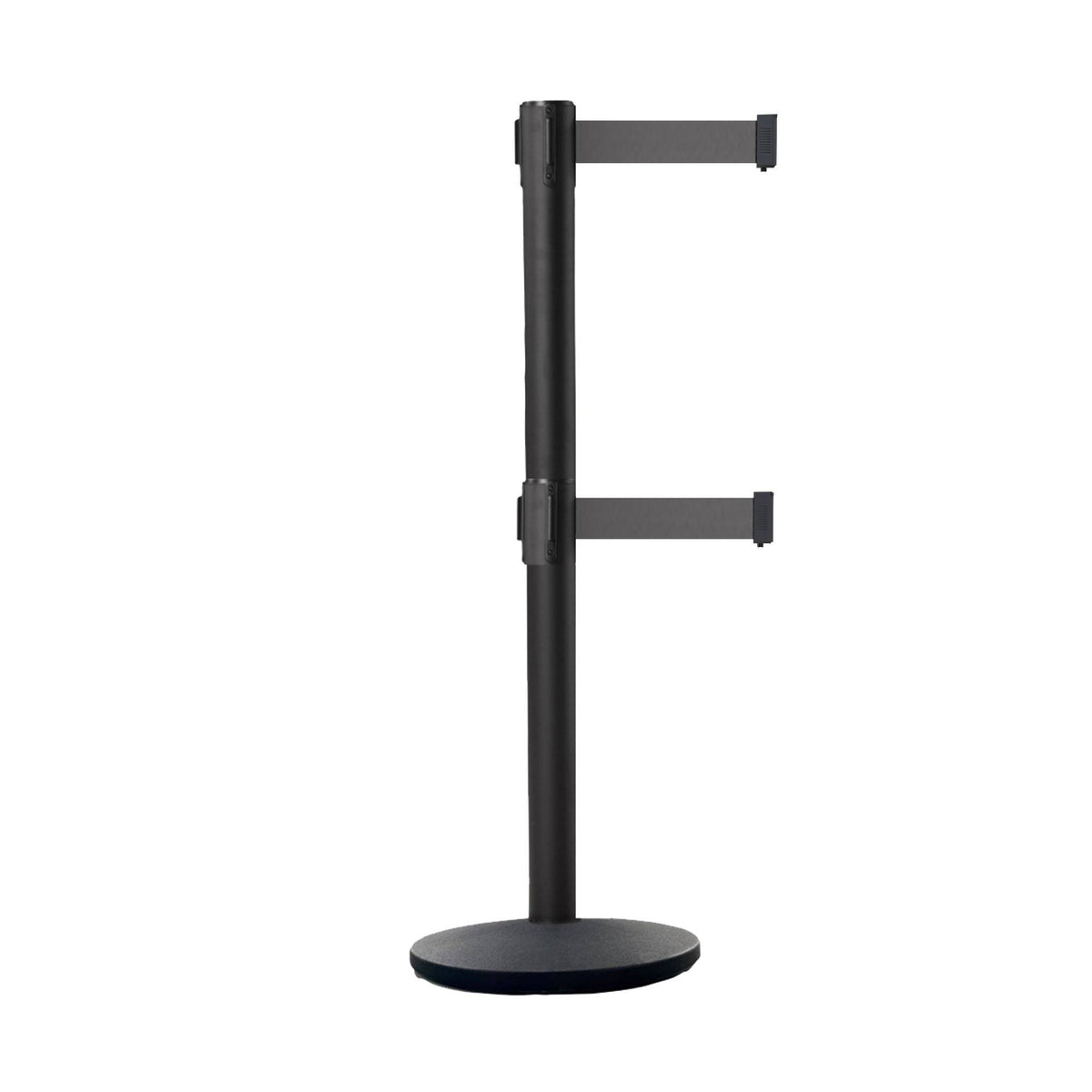 Retractable Belt Barrier Black Post Cast Iron Base 11 ft. Belt E9497