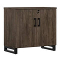 2 Door Square Accent Cabinet Dark Brown D568