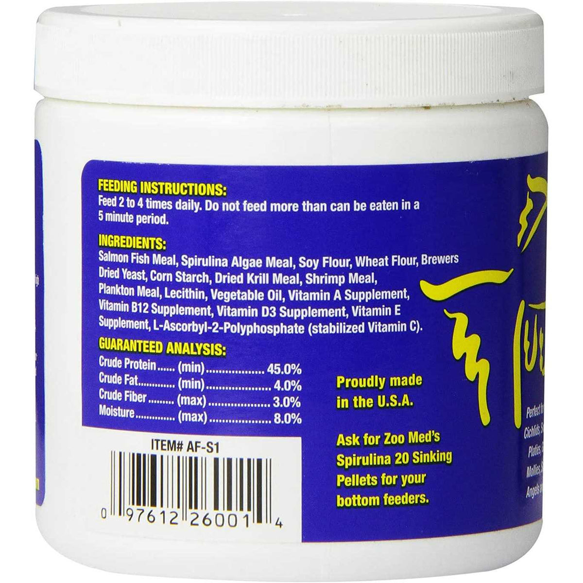Spirulina 20 Fish Food Flakes Z74725