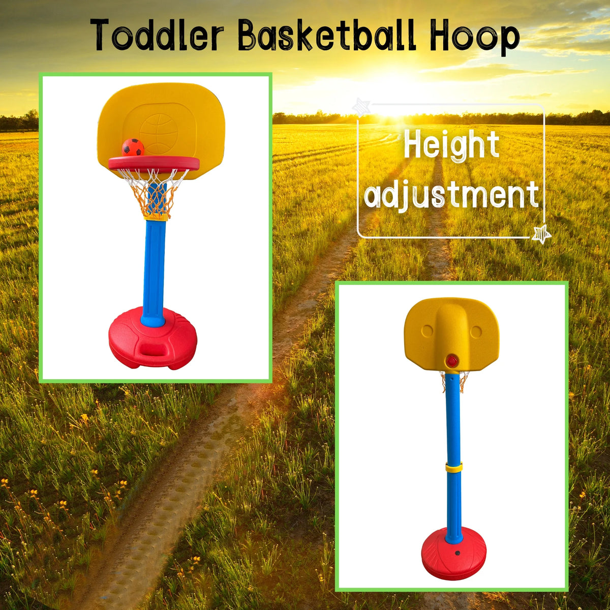 Basketball Hoop Arcade Game with Ball, Adjustable Height O4640