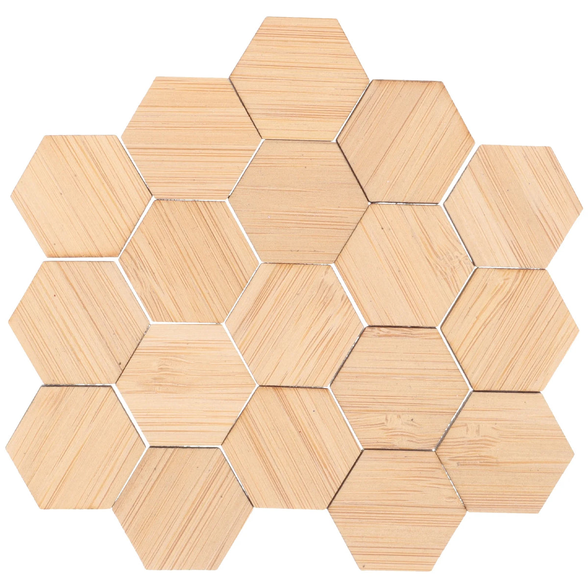 48pcs Mini Hexagon Bamboo Floorboard Doll House Prop P263