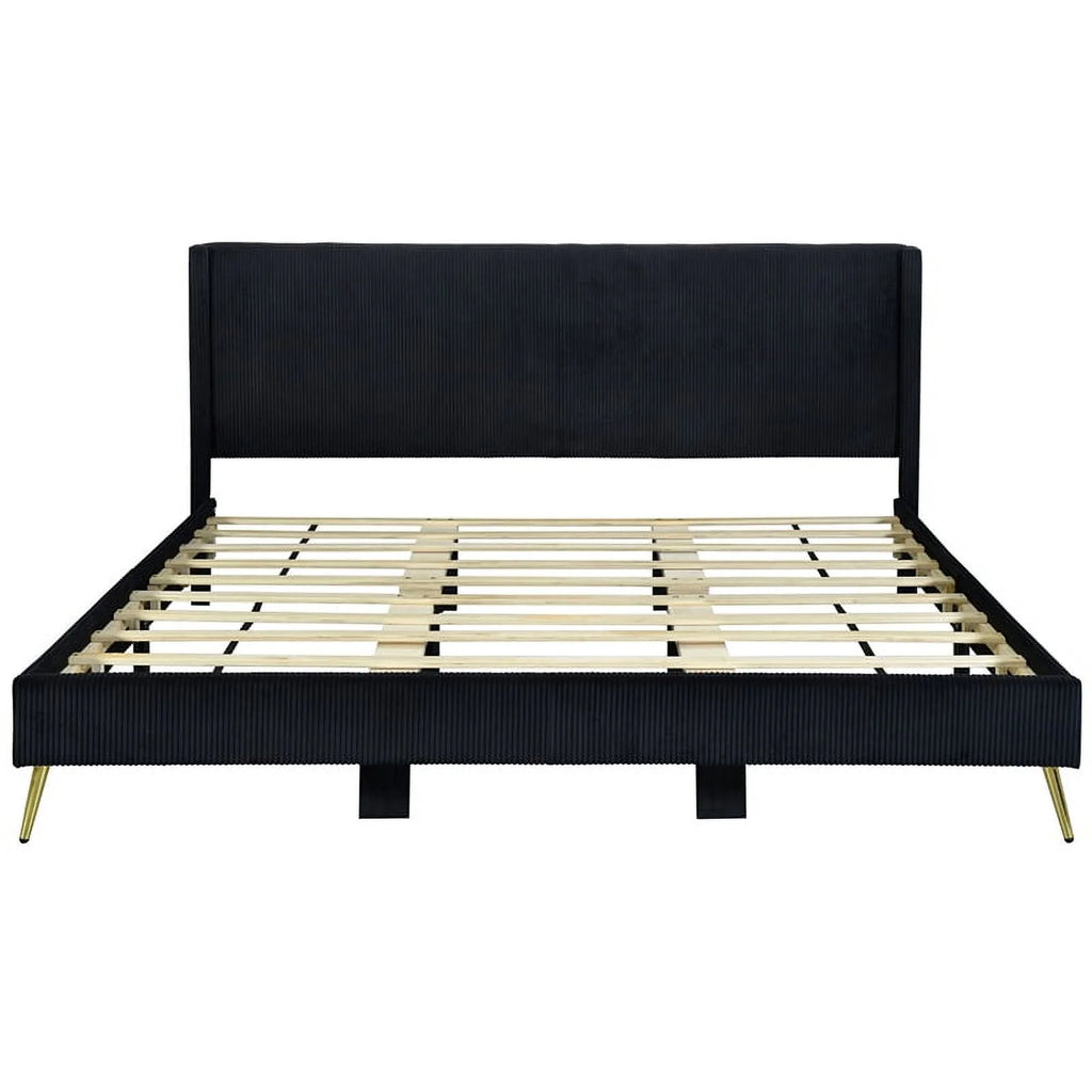 Solid Wood Velvet King Size Bed B85561