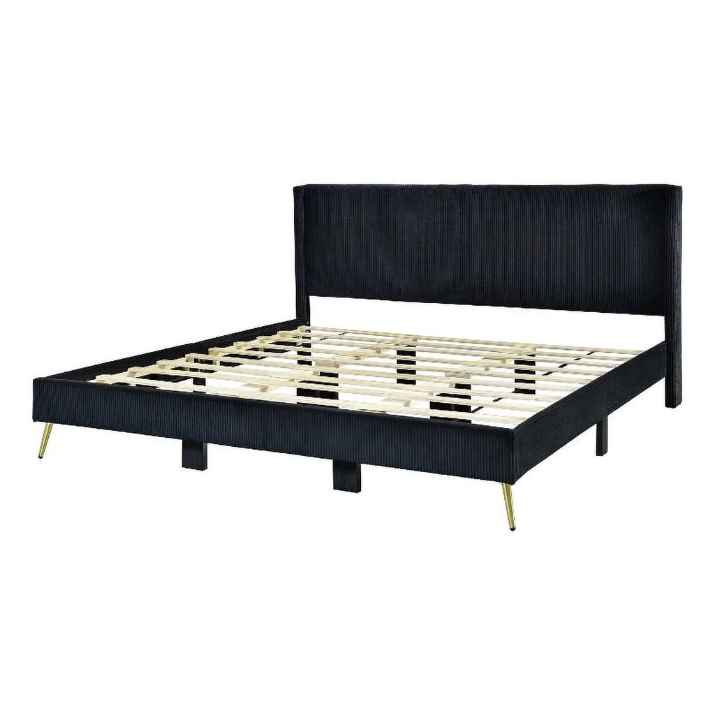 Solid Wood Velvet King Size Bed B85561