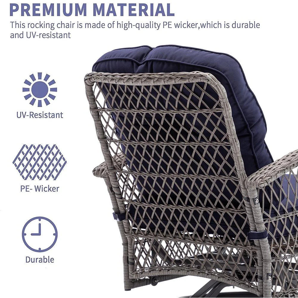 3 Piece Outdoor Bistro Swivel Chairs Set Khaki U637