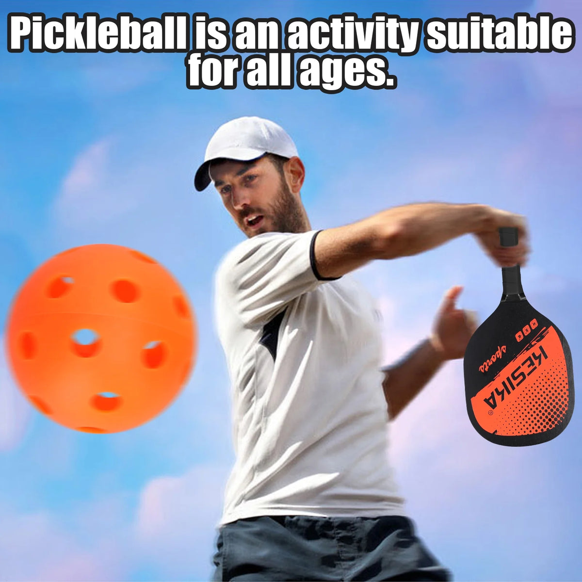 Pickleball Paddle Set 2 Rackets & 4 Balls with Carrying Bag F60094