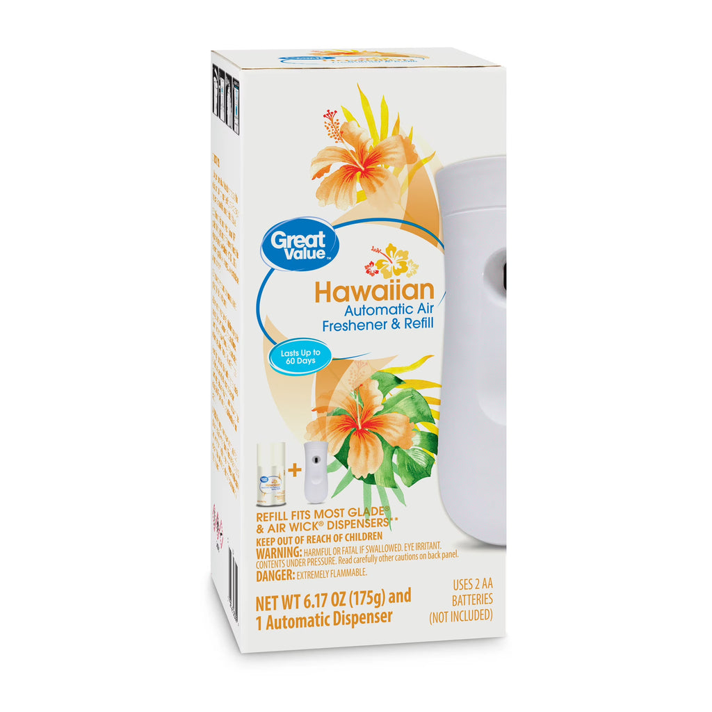 Automatic Air Freshener Spray Kit with 1 Refill, Hawaiian, 2 pieces T743096