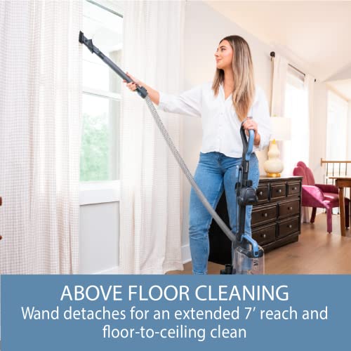 Bagless Upright Vacuum with 4 Height Adjustment, Blue O747614