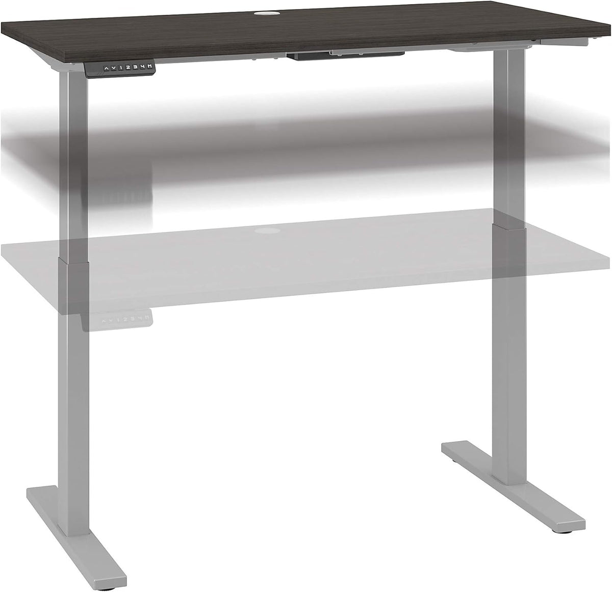 Height Adjustable Standing Desk, Storm Gray with Black Base O462