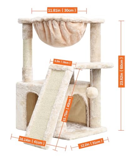 Light Grey Cat Tree with Scratching Posts B28278