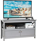Gray Wooden TV Stand with 2 Doors & Shelf G197