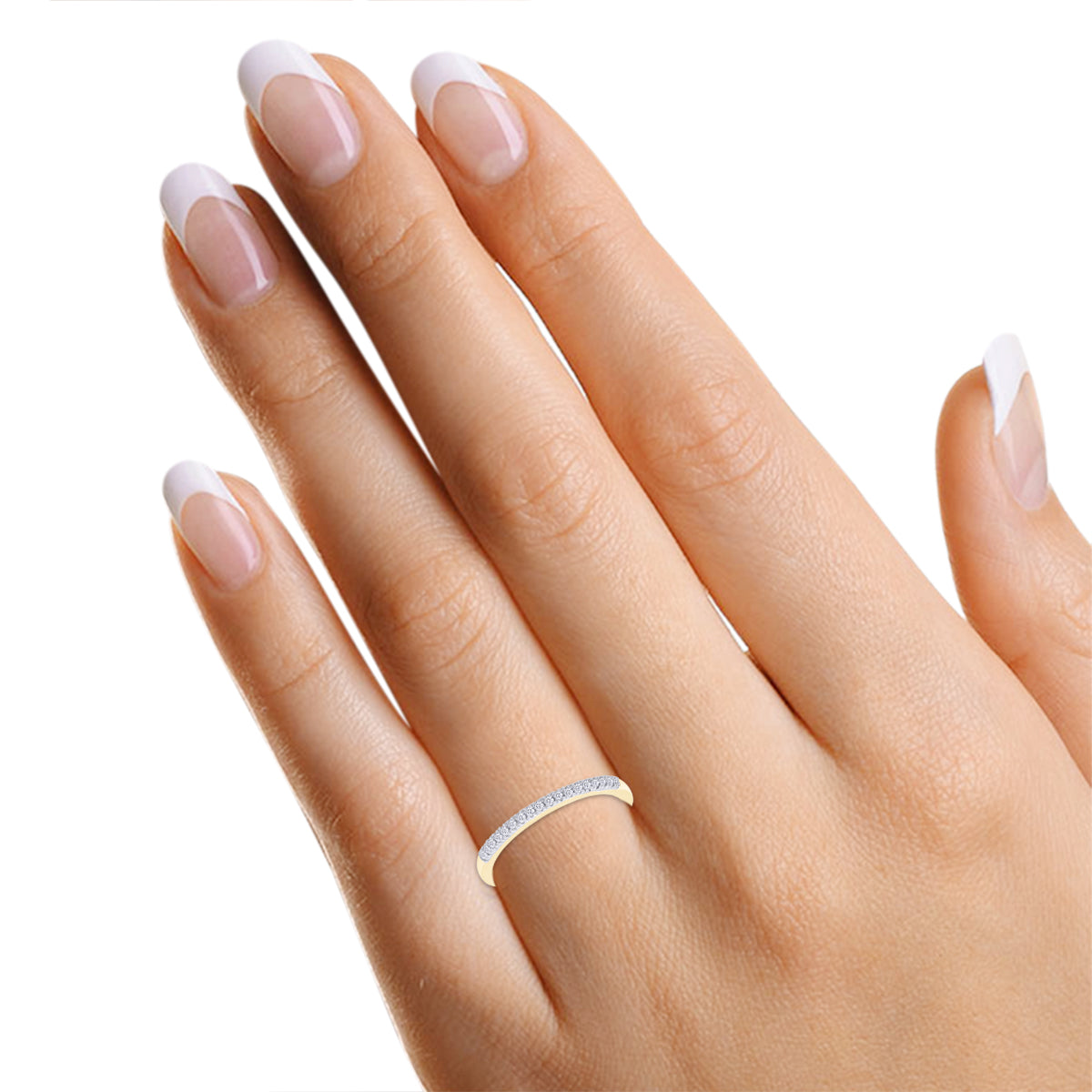 10K Solid Yellow Gold Diamond Half Eternity Ring U68689
