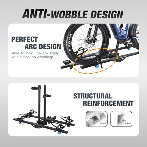 2-Bike Hitch Rack with Ramp, 200 Lbs Capacity J714